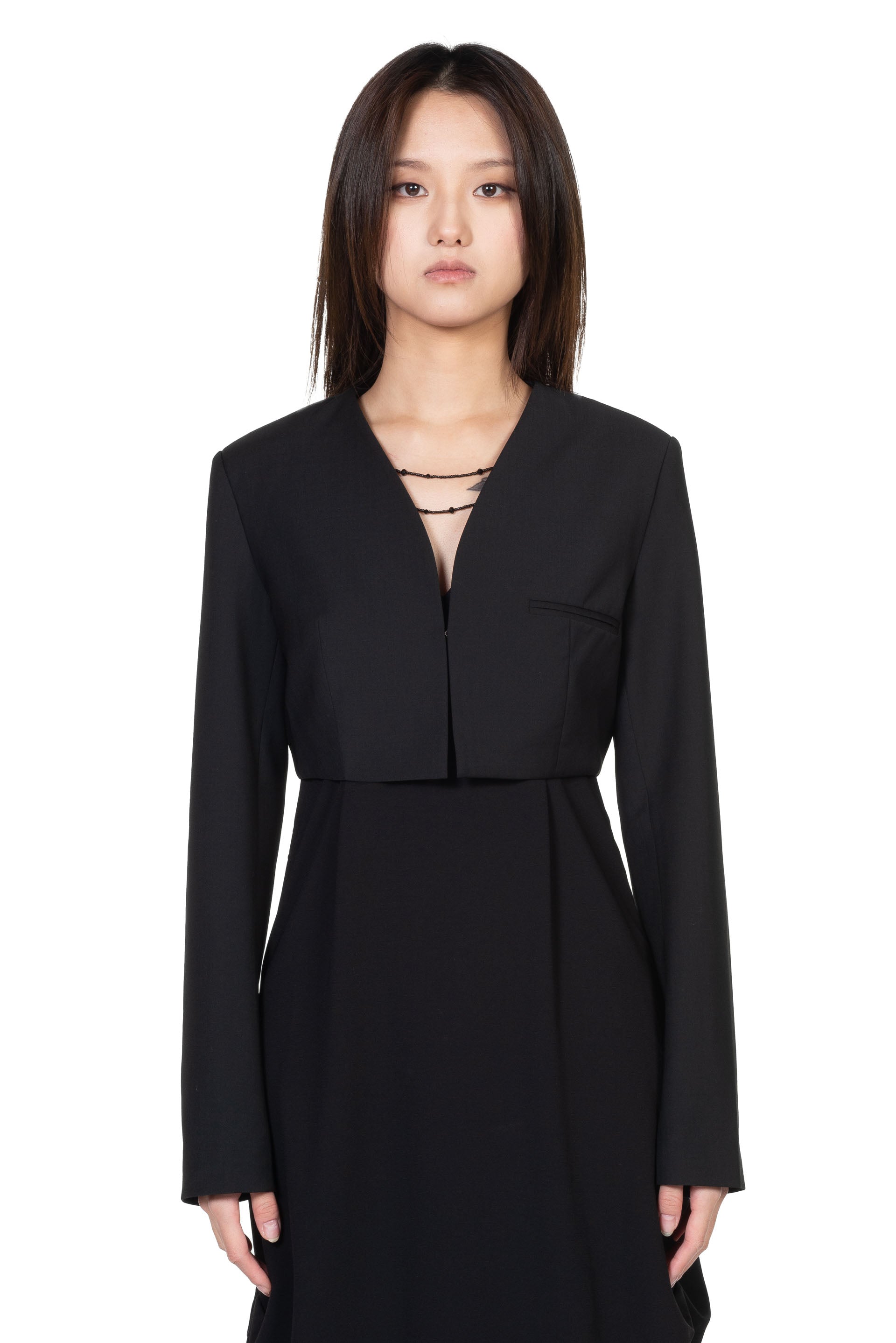 ii sense Beading Crop Jacket Ink Garmentory