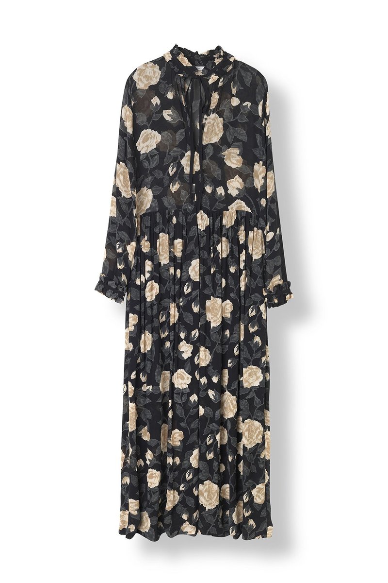 ganni monette georgette maxi dress GANNI Monette Georgette Maxi Dress