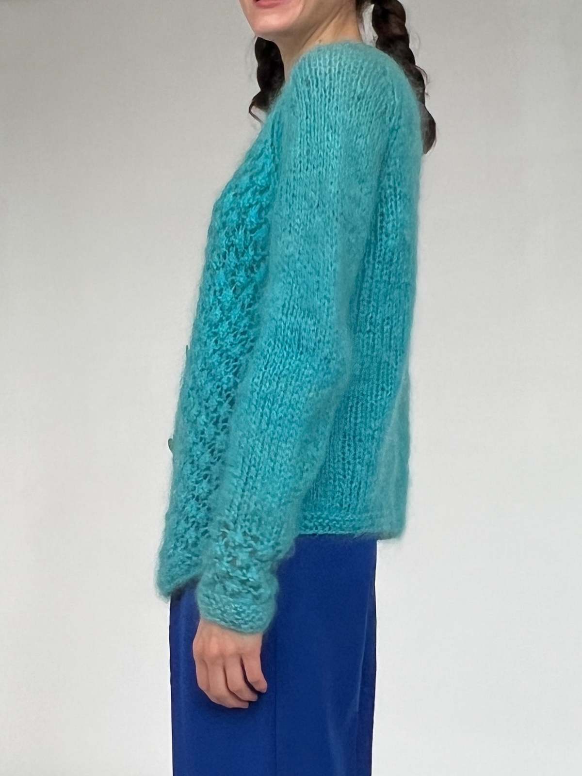 Vintage Mohair Cardigan Sea Blue Garmentory