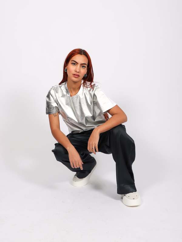 MM⑥ silver T-shirt BIG 希少 ユニセックス MM6 シルバー Tシャツ