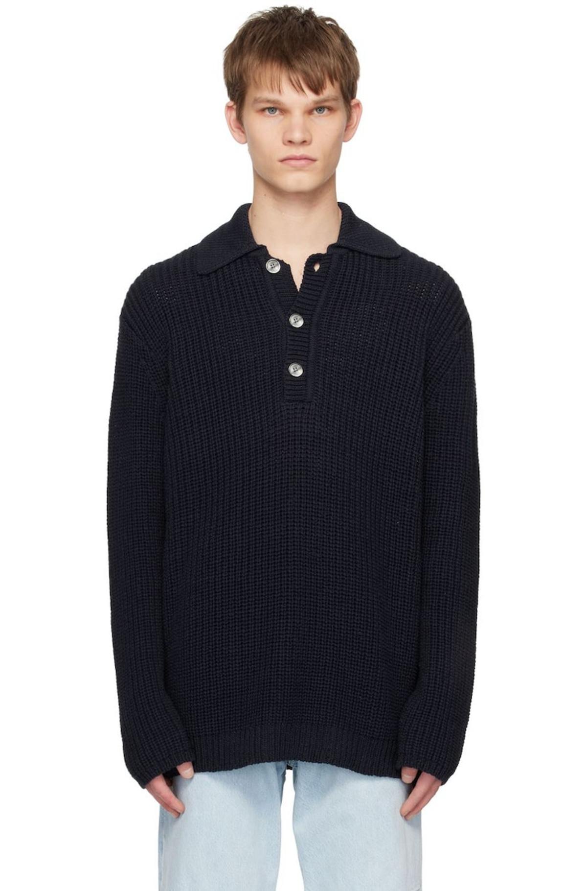 Our Legacy Big Piquet Polo - Navy | Garmentory