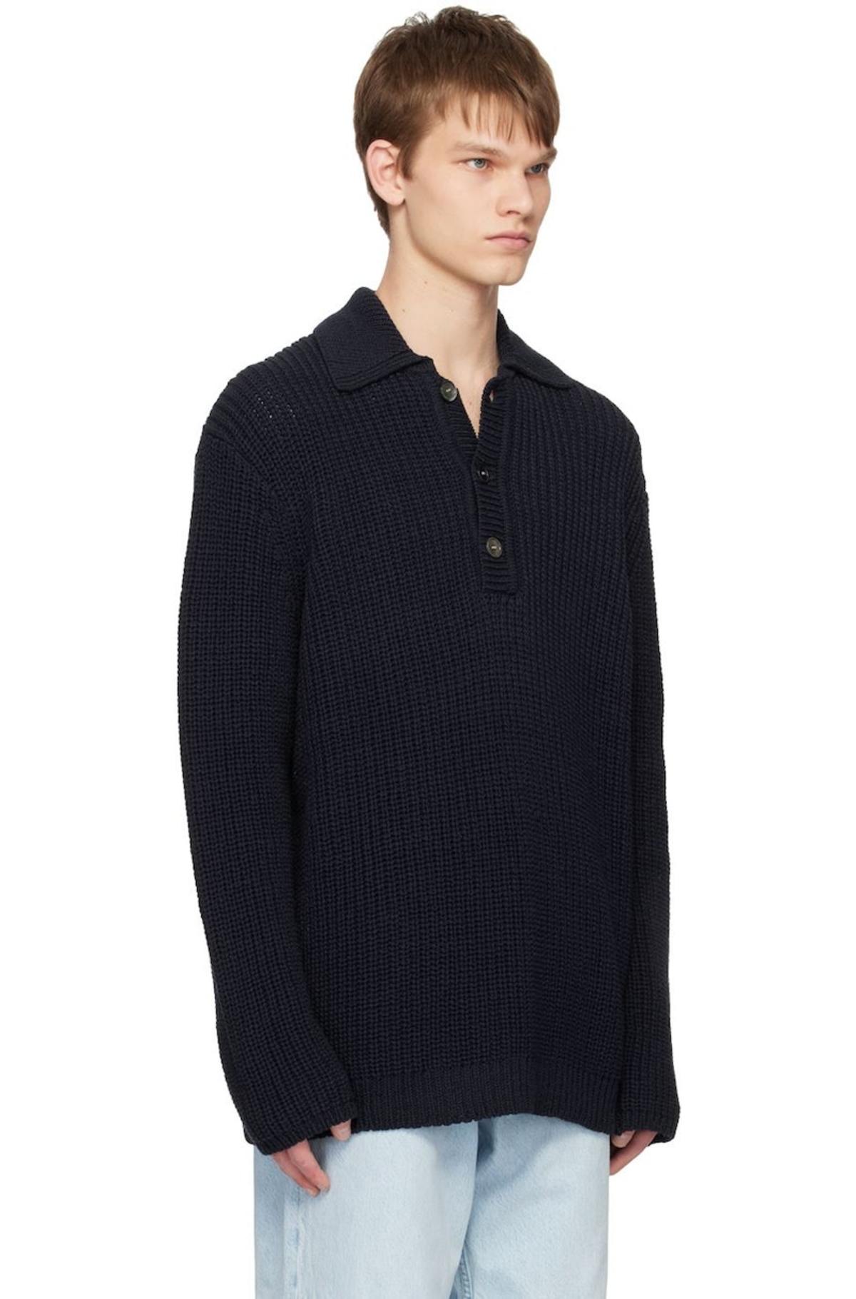 Our Legacy Big Piquet Polo - Navy | Garmentory