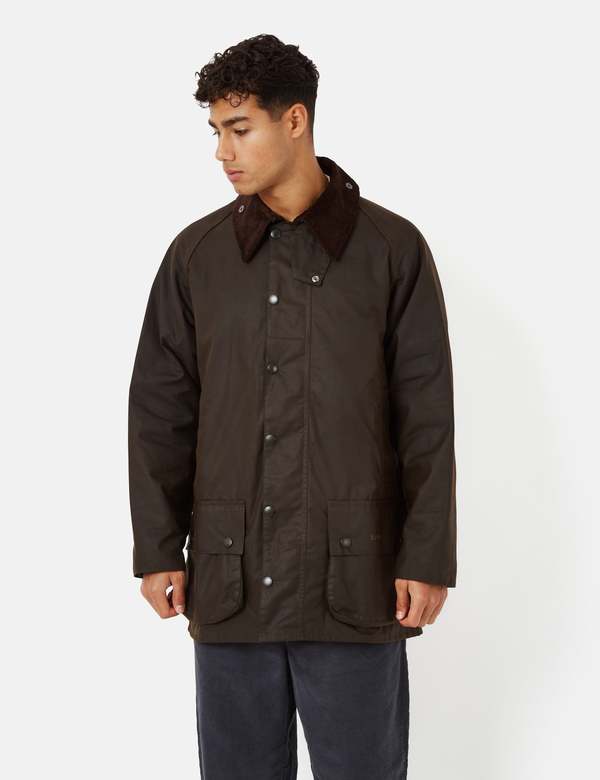 Barbour Beaufort Wax Jacket Olive Green Garmentory