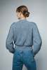 Santicler Reese Crochet Stitch Bomber Jacket - Blue Denim - Thumbnail 4