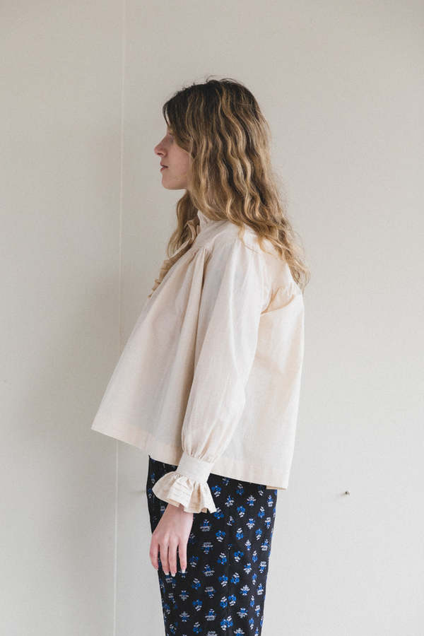 Cawley Studio Sophie Cotton Silk Shirt - Khaki | Garmentory