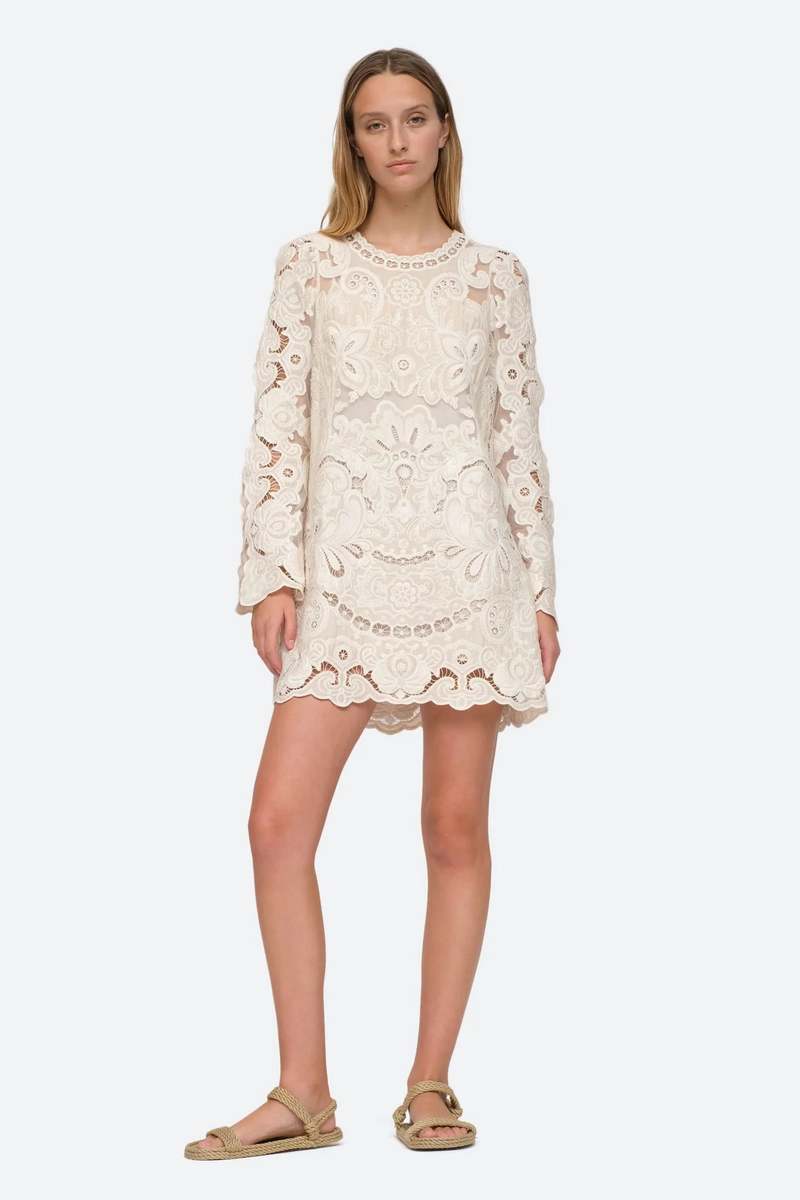 Sea NY Lysa Embroidered Dress - Cream
