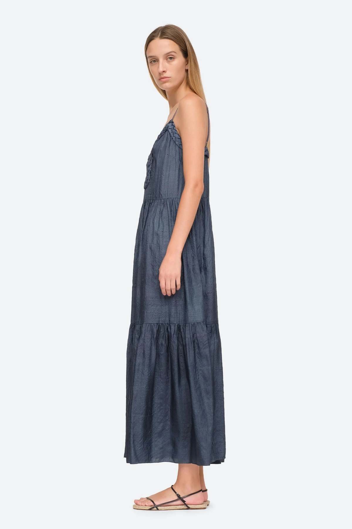 sea roberta silk maxi dress Sea NY Roberta Slip Dress - Navy