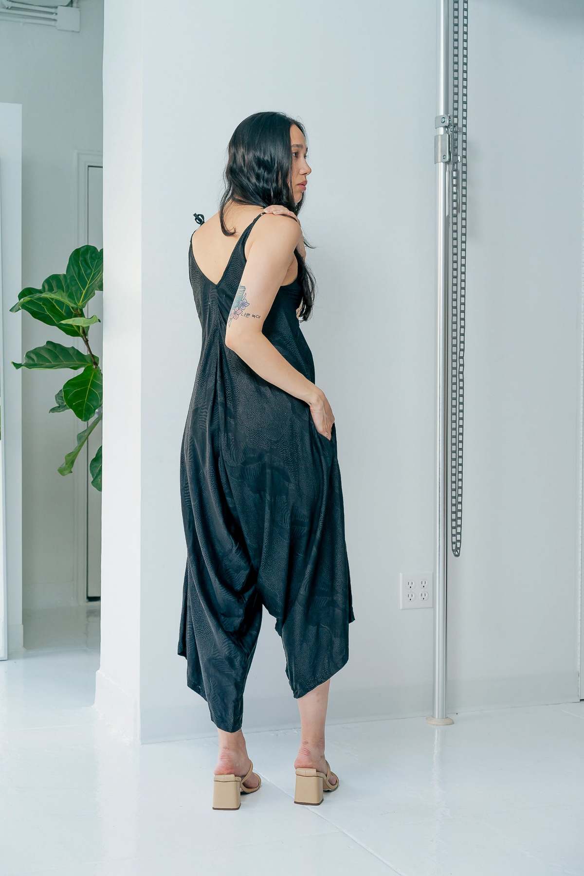 RUJUTA SHETH Harem Jumper - Black Bespatter Print | Garmentory