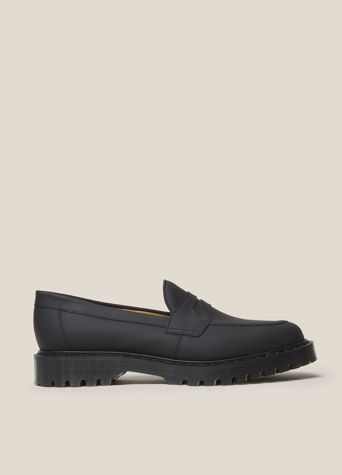 Solovair x YMC Greasy Leather Penny Loafer - Black - Image 1 of 4