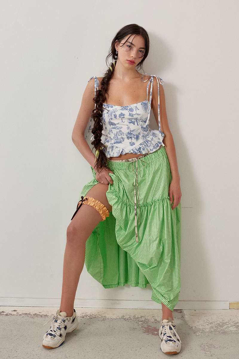 GadielaPW Wrap skirt in bright white linen