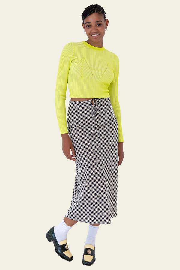 Find Me Now Audrey Ribbed Knit Crop Top - Chartreuse | Garmentory
