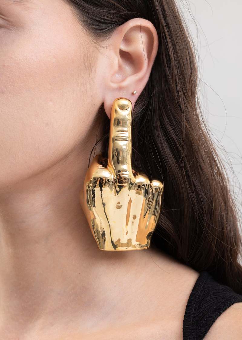 Y/project Single Fuck U Single Earring - Gold | Garmentory