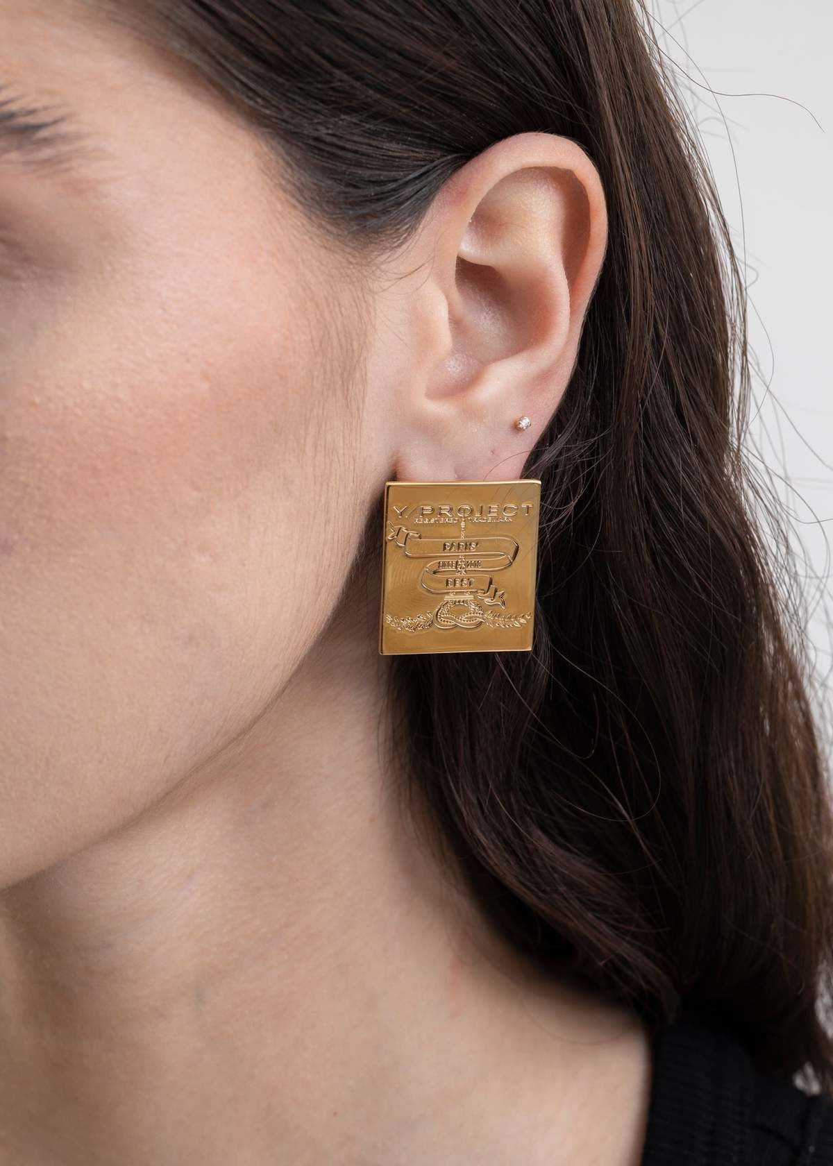 Y/project Single Mini Paris' Best Earring - Gold  - Image 3 of 5