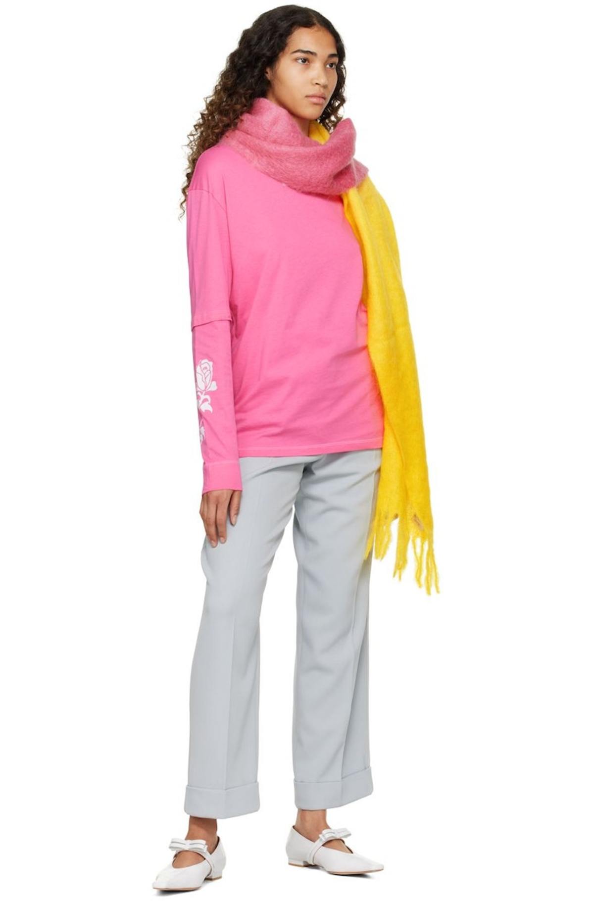 GANNI Pink & Yellow Gradient Scarf | Garmentory