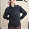 70’s Black Knit Collared Folk Cardigan - Thumbnail 1