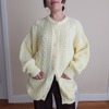 90’s Buttermilk Yellow Chunky Knit Cardi - Thumbnail 1