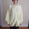 90’s Buttermilk Yellow Chunky Knit Cardi - Thumbnail 2
