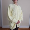 90’s Buttermilk Yellow Chunky Knit Cardi - Thumbnail 3