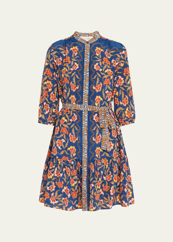 Saloni Tyra-C Dress Navy Aphrodite Garmentory