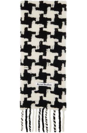 Acne Studios Houndstooth Scarf - White/Black | Garmentory
