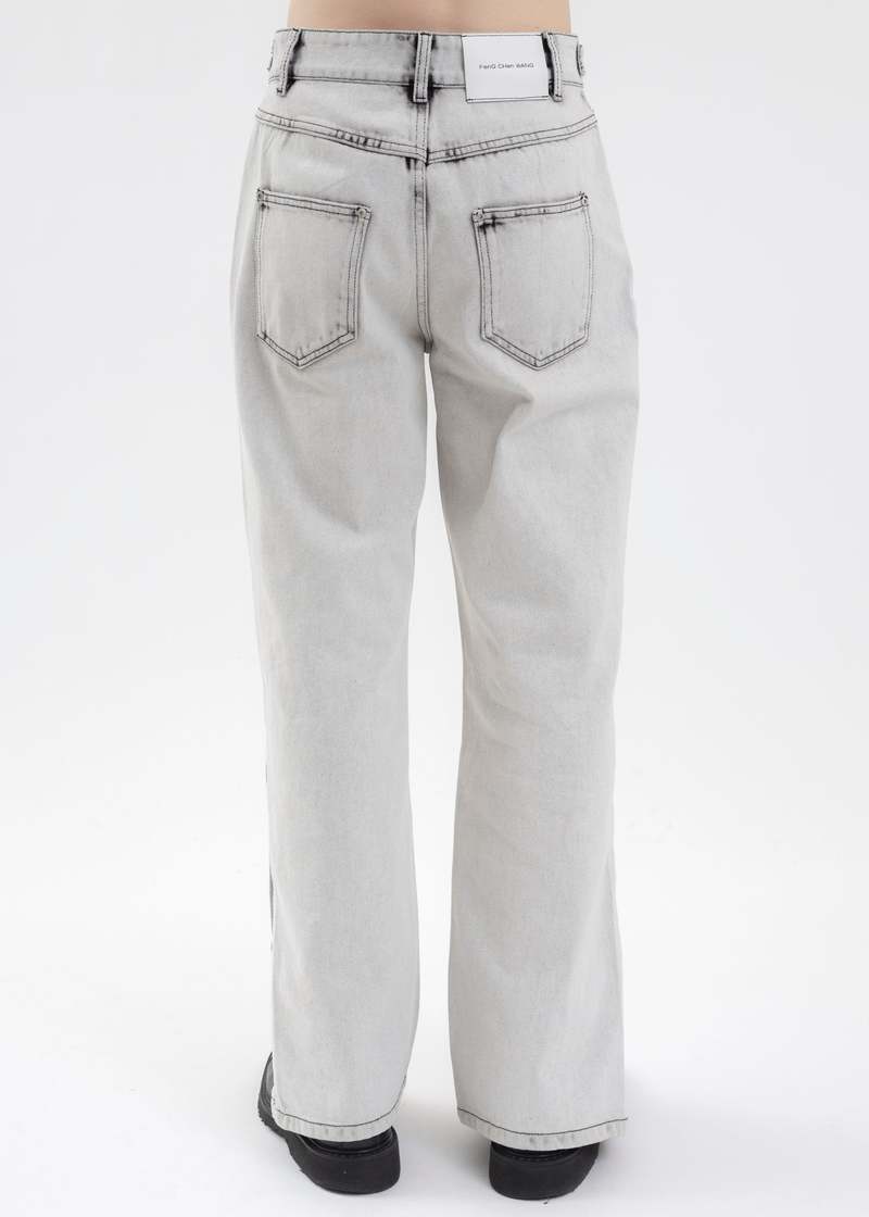 Feng Chen Wang Side Release Denim Pants - Grey | Garmentory
