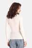 Minnie Rose Fine Silk/Cashmere Henley V Neck - White - Thumbnail 3