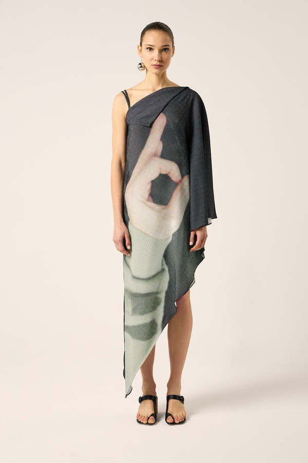 MM6 Maison Margiela Asymmetric Long Dress - Black | Garmentory