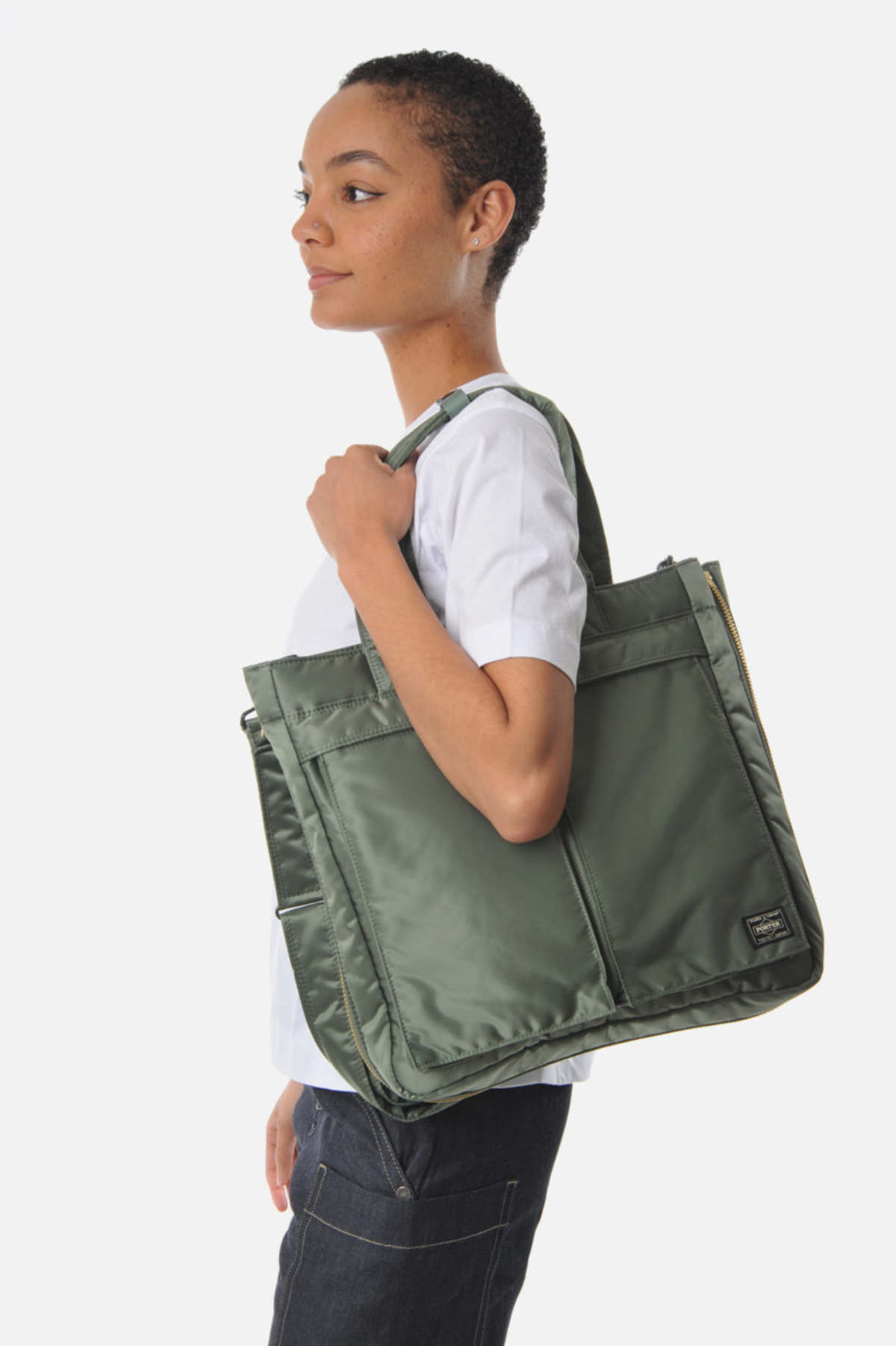 PORTER TANKER 2WAY TOTE BAG セージ　紐なし Porter 2 way Tanker Tote - Sage Green | Garmentory