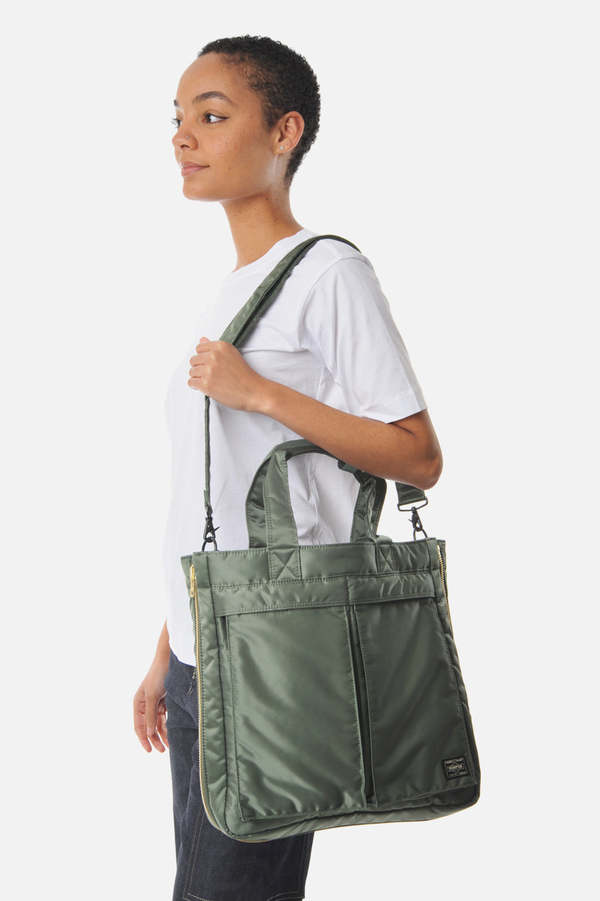 Porter 2 way Tanker Tote - Sage Green | Garmentory Porter 2 way Tanker Tote - Sage Green | Garmentory