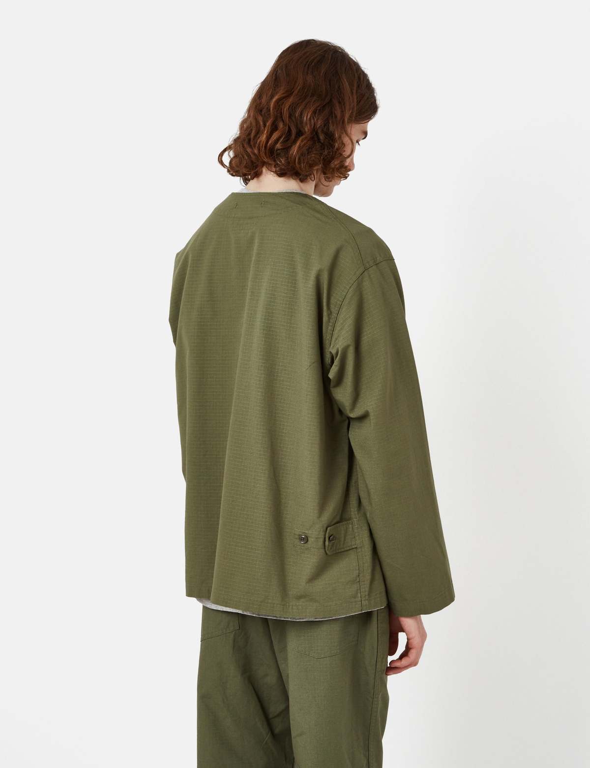 Engineered Garments Cotton Ripstop Cardigan Jacket - Olive Green