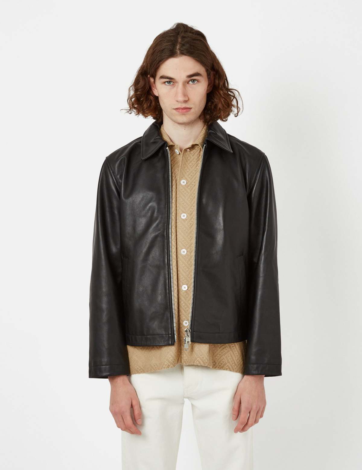 Sunflower Short Leather Jacket - Black | Garmentory