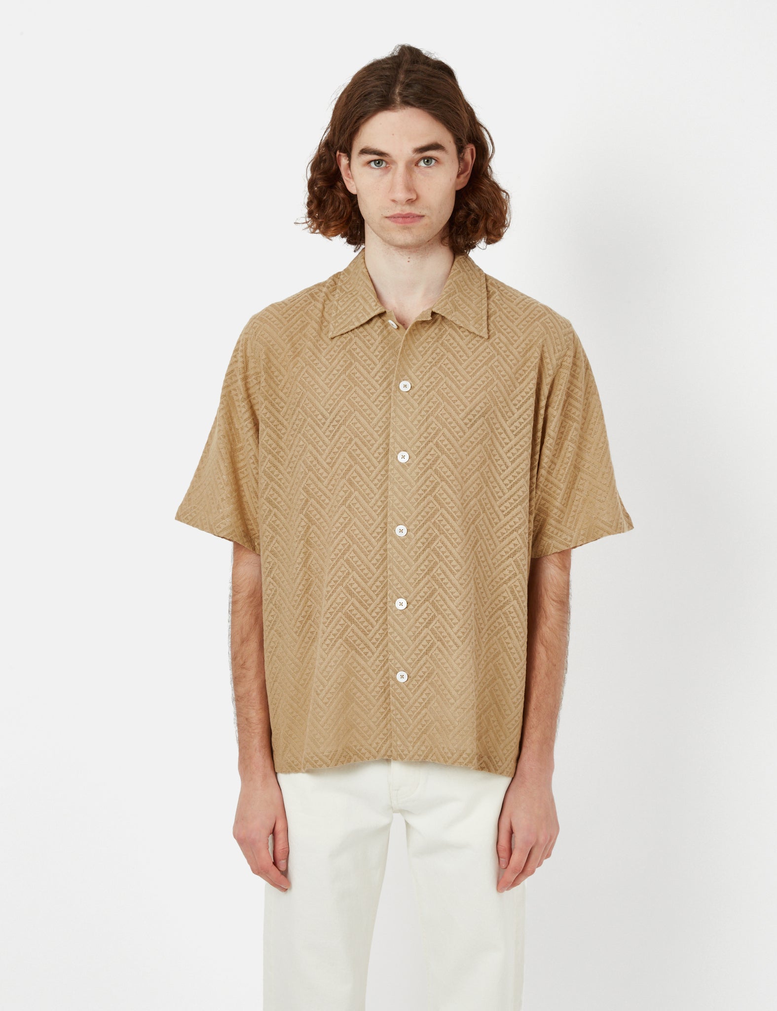 Sunflower Spacey Shirt - Khaki Brown | Garmentory