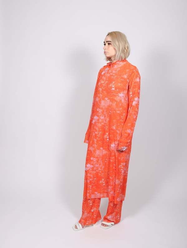 Sway Mesh Pliss Pants in Orange by Henrik Vibskov | Garmentory