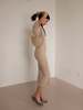 Sophie Rue Collared Knit Dress - Beige - Thumbnail 4