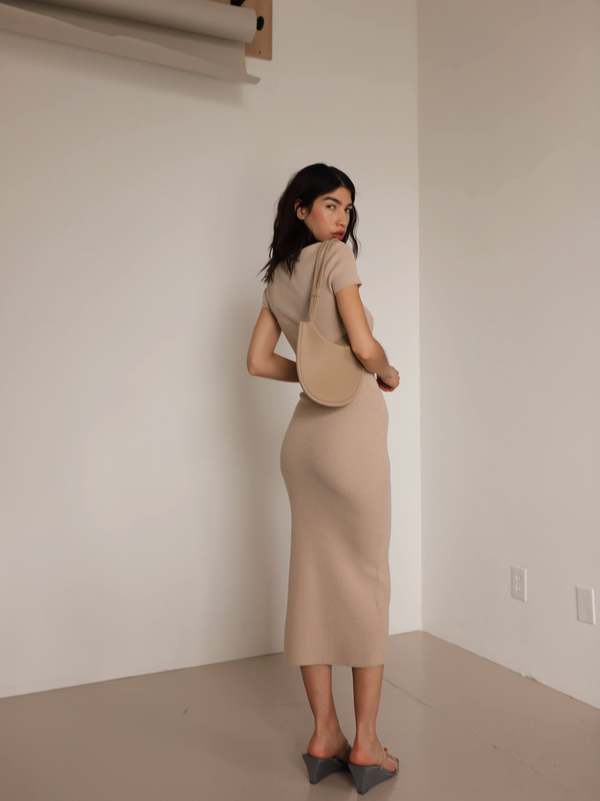 Sophie Rue Collared Knit Dress - Beige