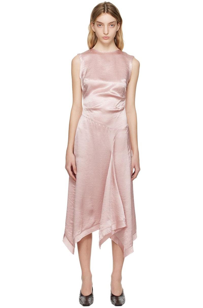 Acne Studios Crinkled Midi Dress - Pink | Garmentory