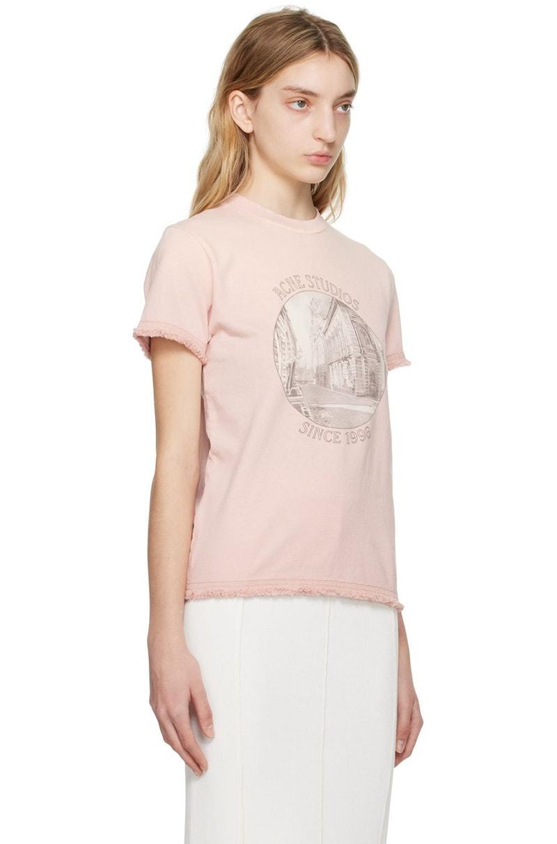 国内発送☆ACNE STUDIOS☆T-SHIRT/PINK Acne Studios Logo T-Shirt in Pink Cotton ref.1424407 - Joli