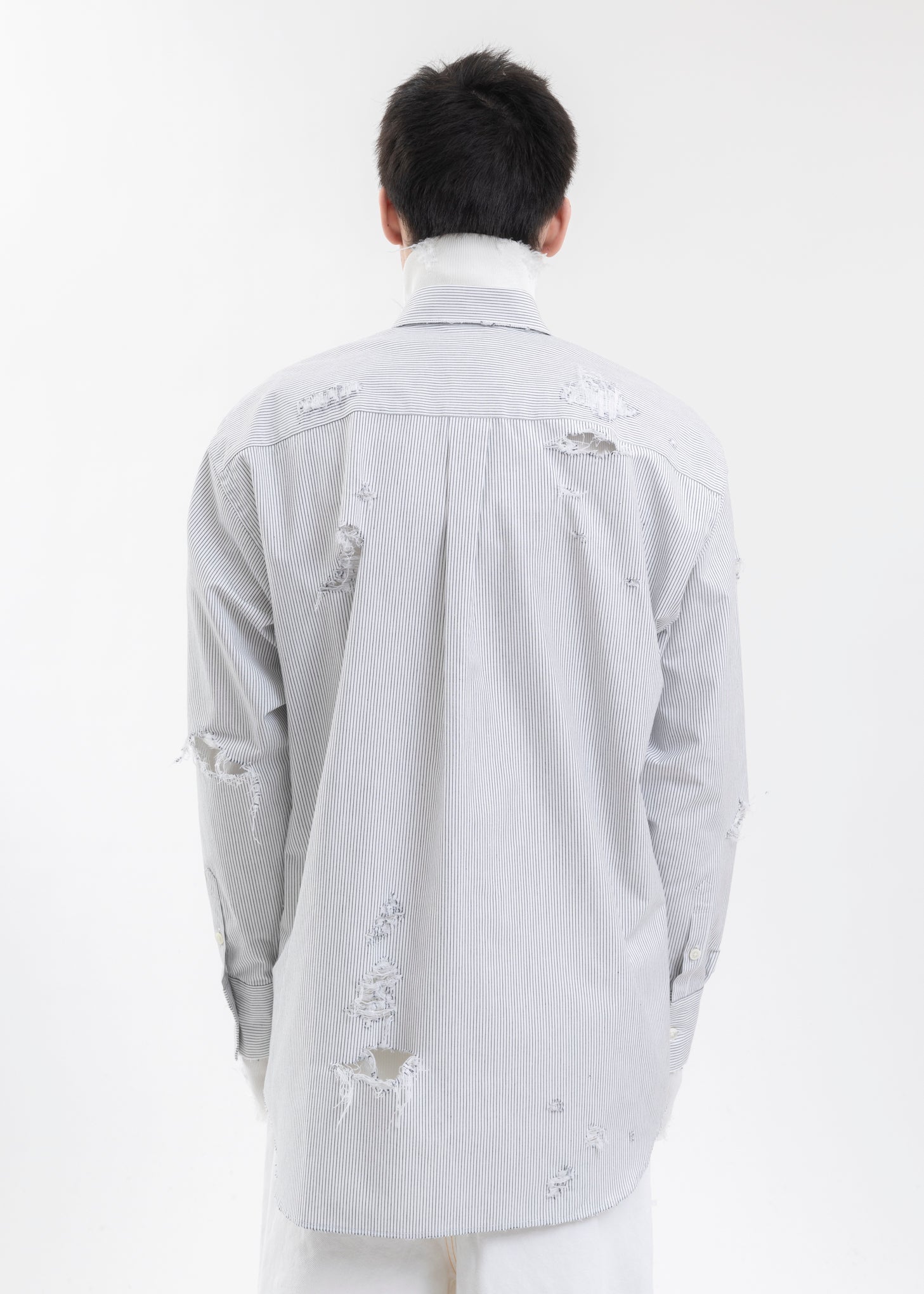 Destroyed Stripe Embroidered Tee main image 1