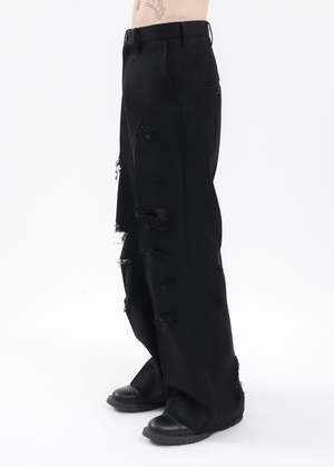 Doublet Destroyed Tailored Pants - Black | Garmentory