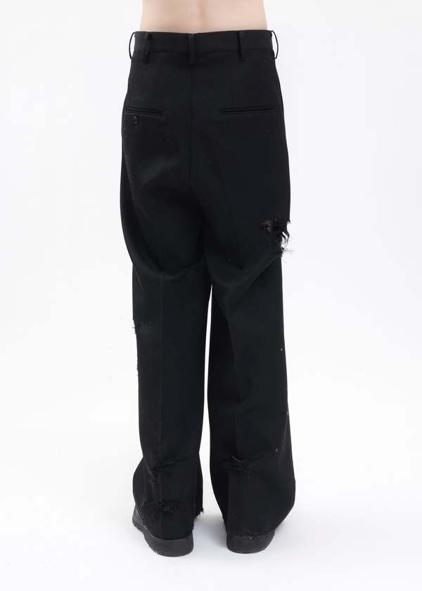 Doublet Destroyed Tailored Pants - Black | Garmentory