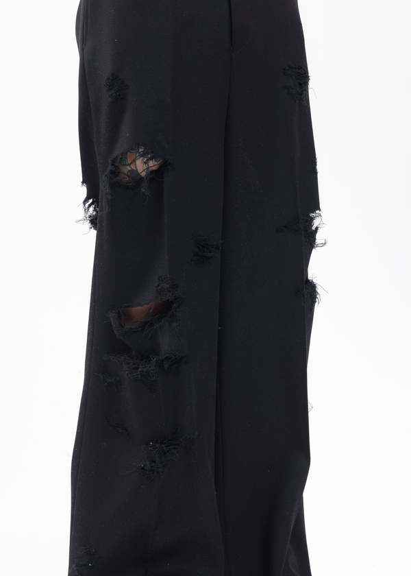 Doublet Destroyed Tailored Pants - Black | Garmentory