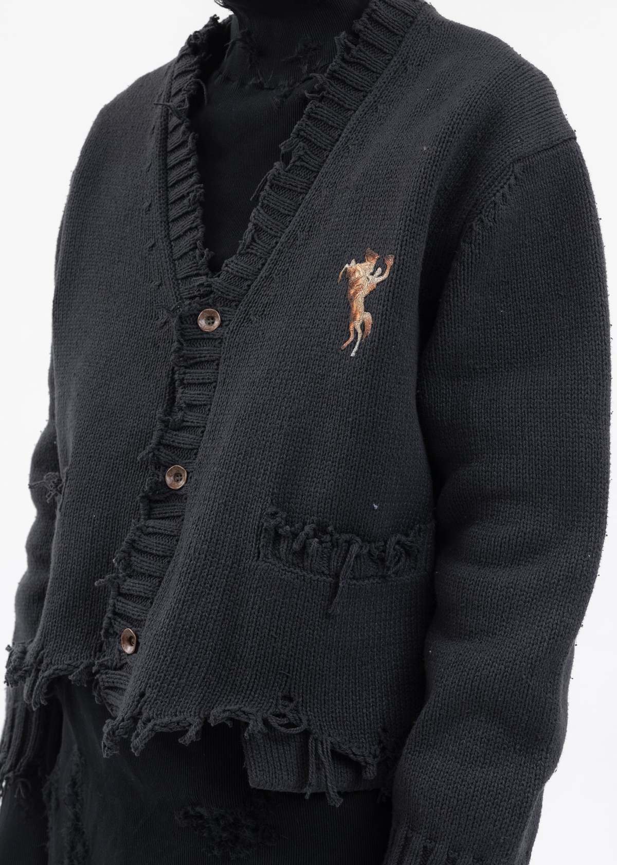 Doublet Oversized Cut-off Cardigan - Black | Garmentory