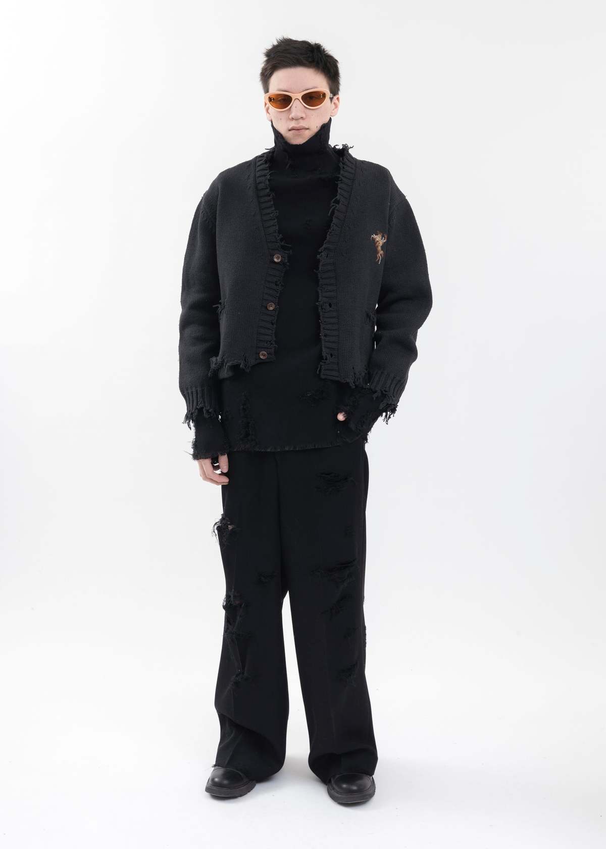 Doublet Oversized Cut-off Cardigan - Black | Garmentory