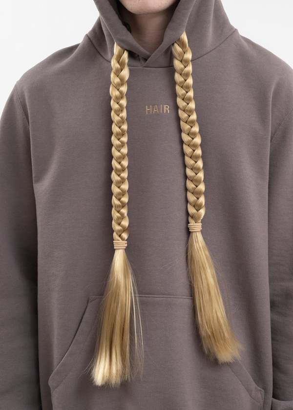 Doublet Hoodie With Braids Hair - Grey | Garmentory