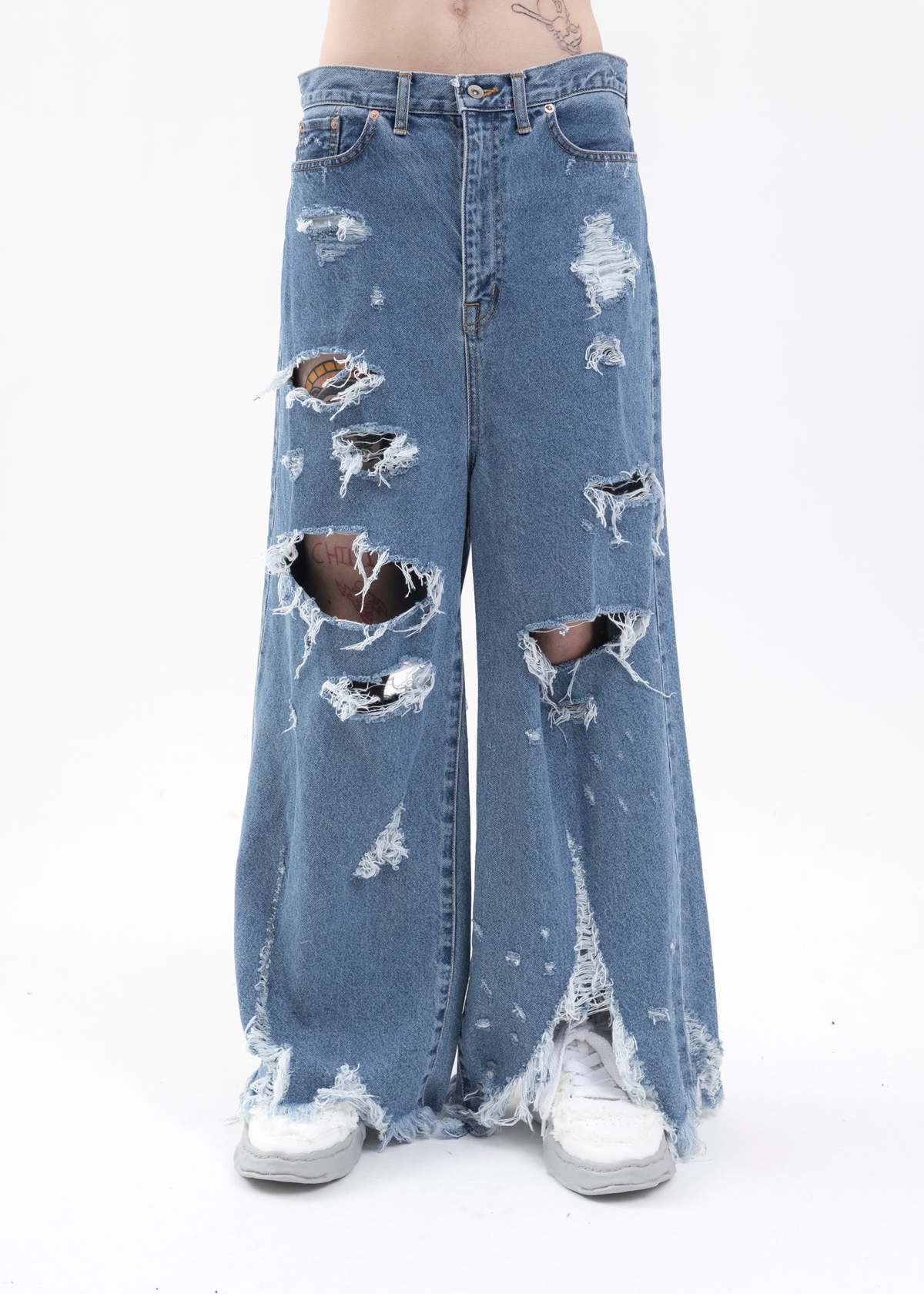 Doublet Destroyed Denim Pants - Indigo | Garmentory