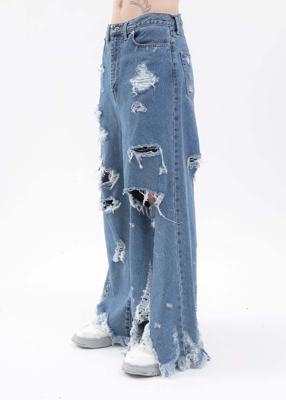 Doublet Destroyed Denim Pants Indigo
