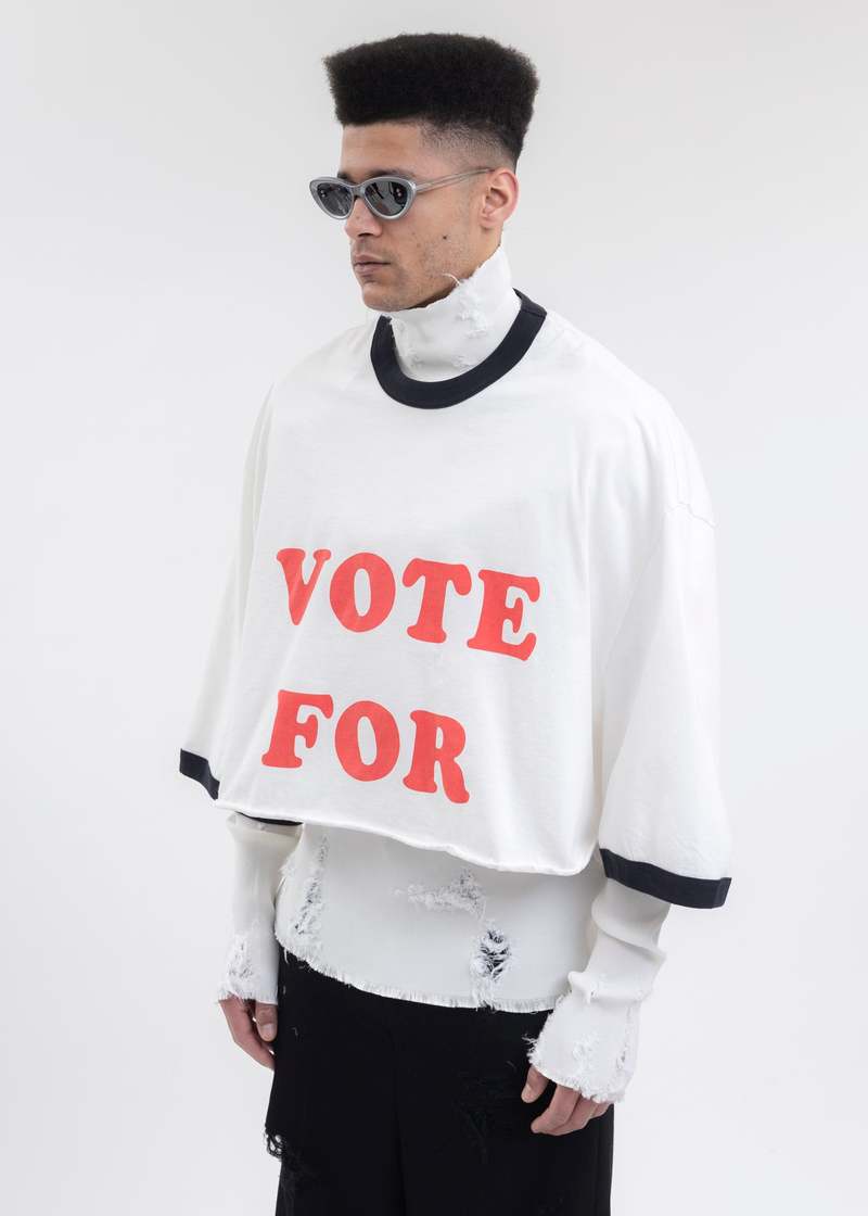 Doublet OVERSIZED RINGER T-SHIRT - WHITE | Garmentory