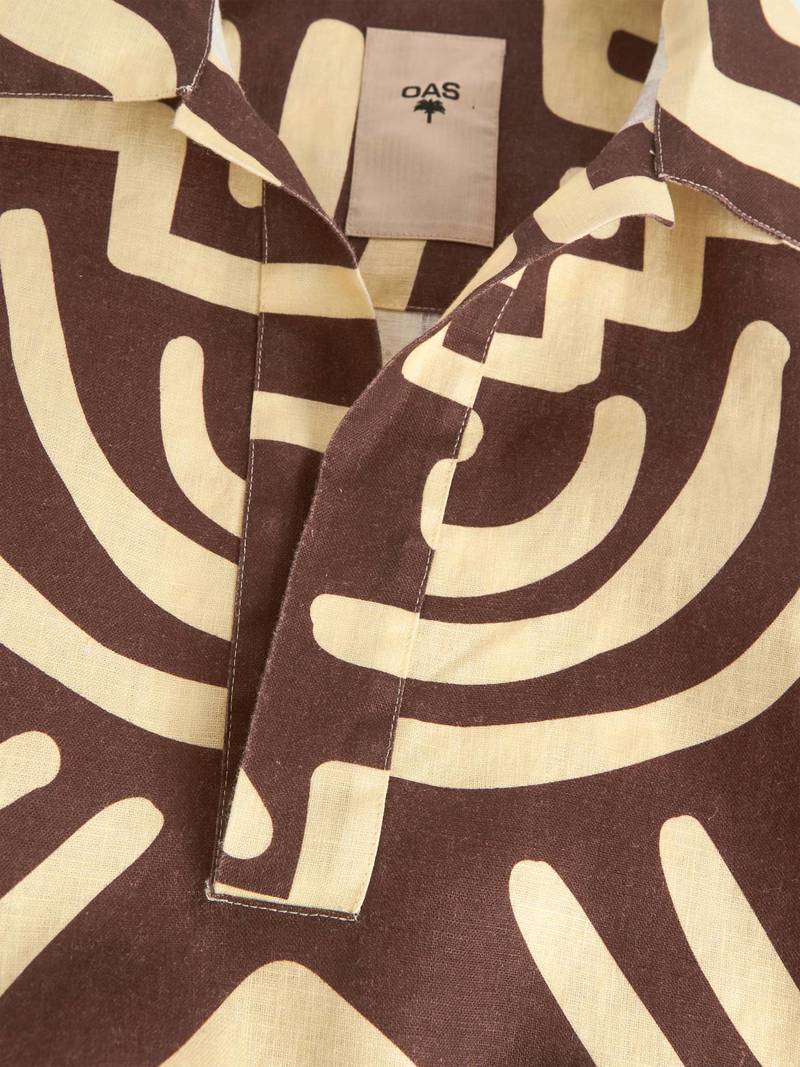 【OAS/オーエーエス】Kalahara papaya linen dress OAS Kalahara Papaya Linen Dress - Burgundy | Garmentory