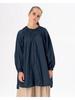 Baci Ruffled Neck Organic Cotton Tunic - Deep Blue - Thumbnail 1