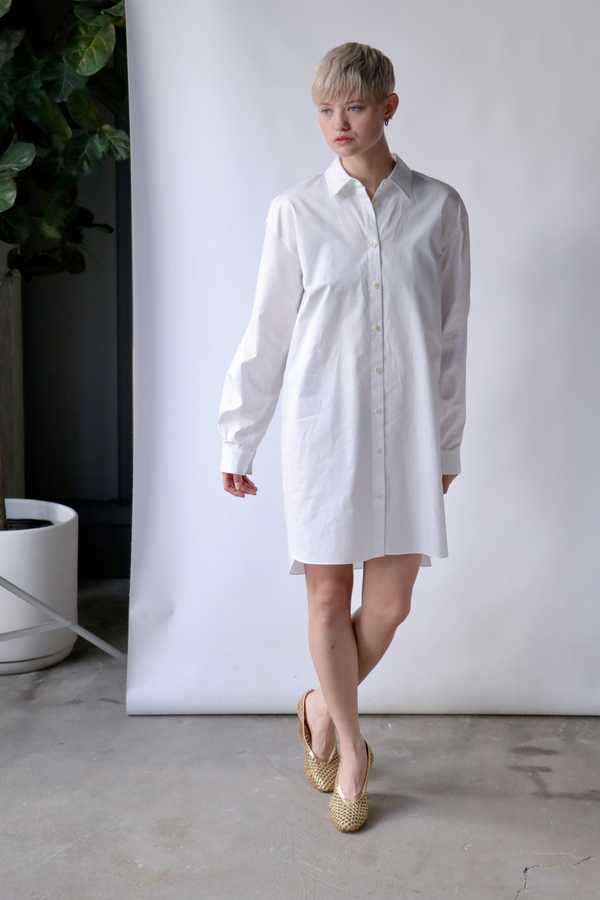 white christmas dresses Eco Poplin Maxi Shirtdress – Tibi Official